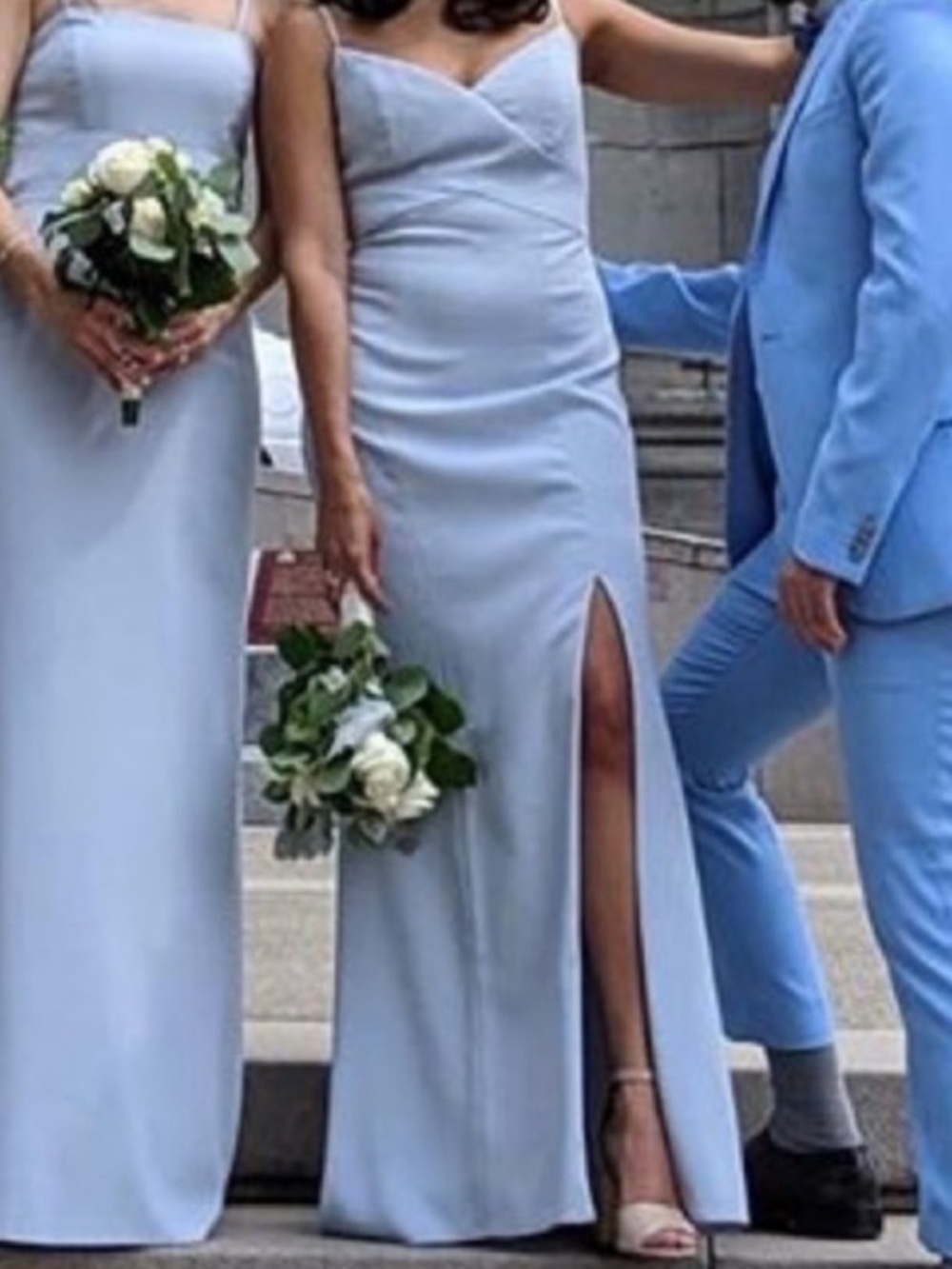 Dessy collection baby blue bridesmaid/prom dress